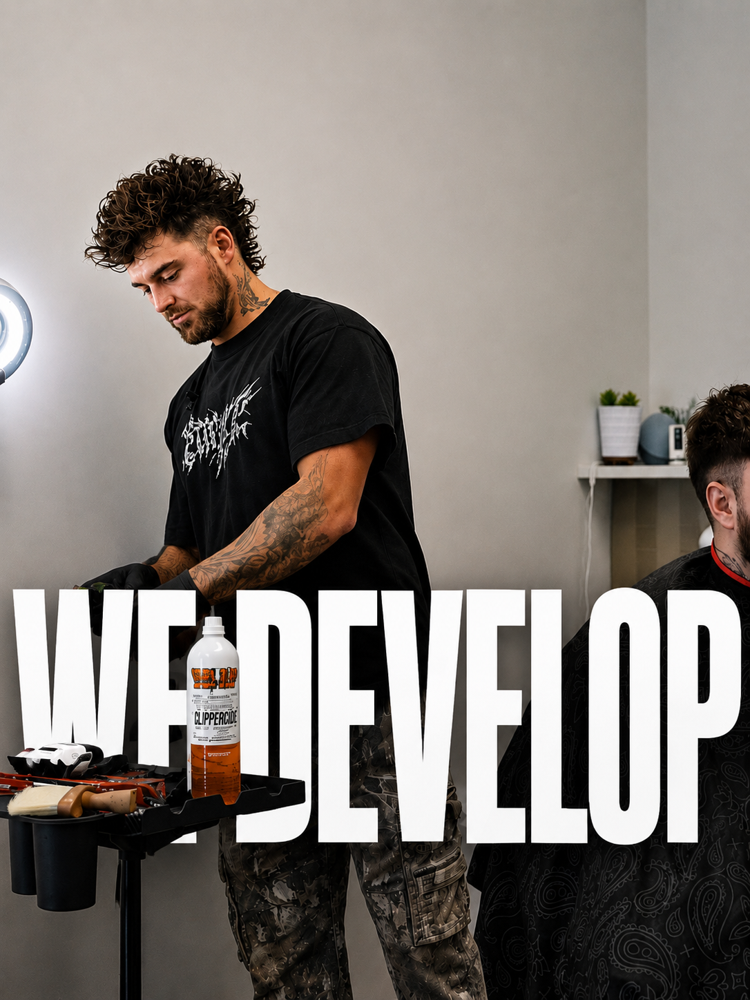 Barber developing technique during training at FadedHQ Barber Academy