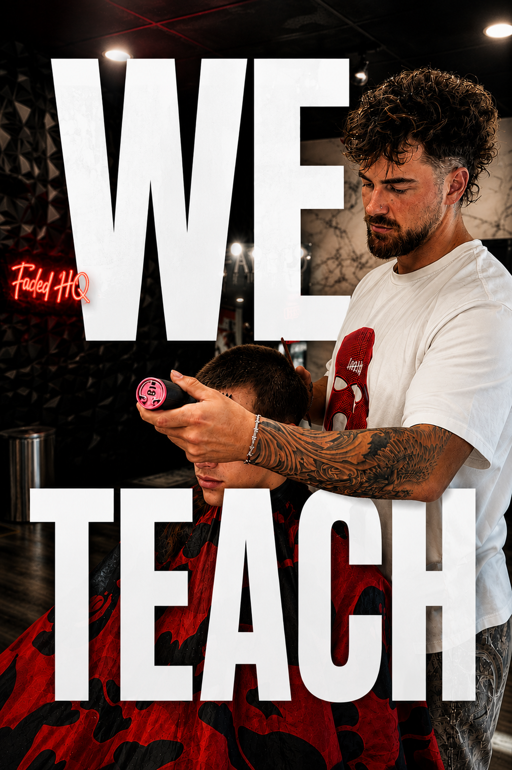 FadedHQ Barber Academy instructor teaching a student a fade
