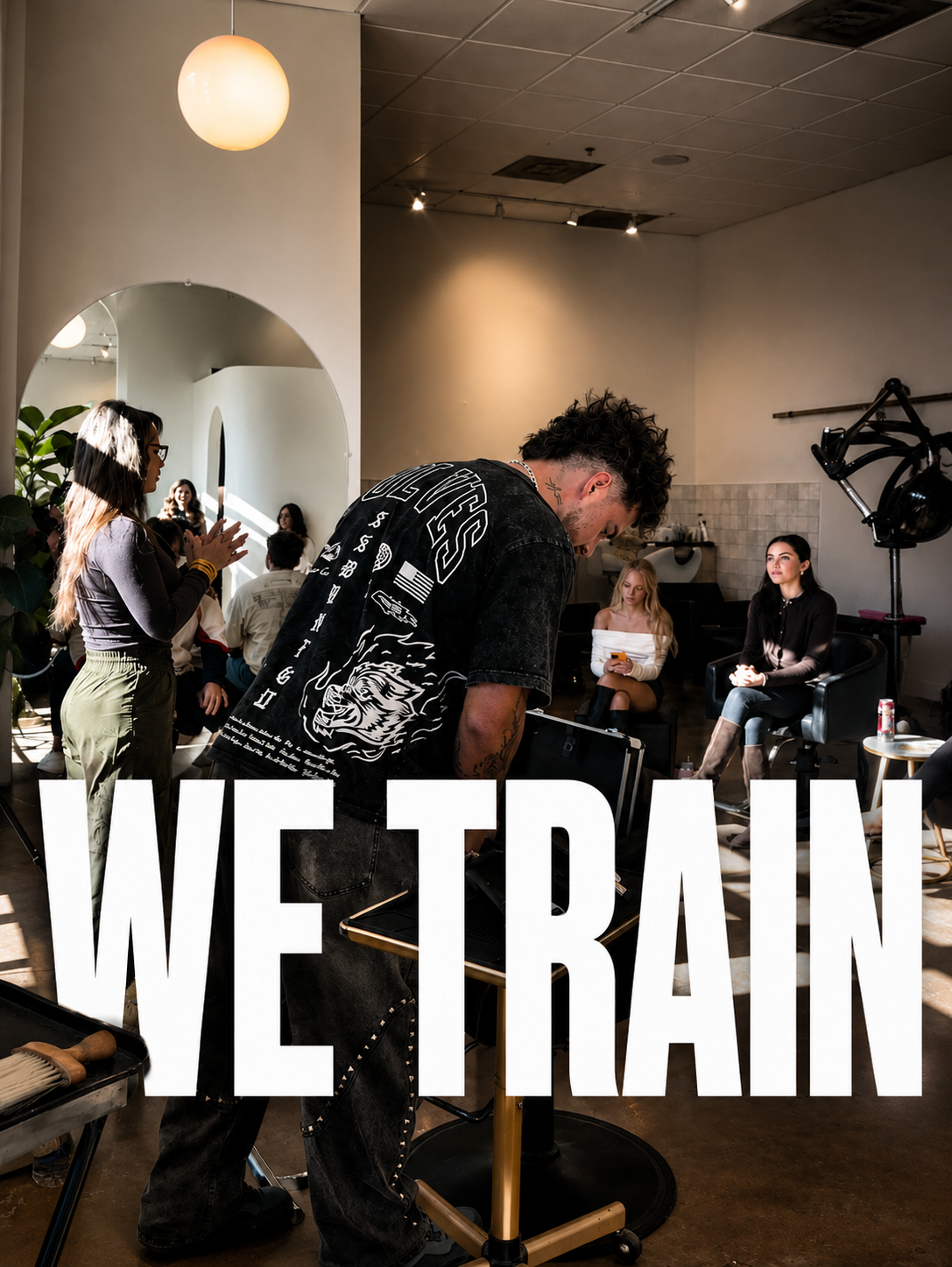 Students training on the floor at FadedHQ Barber Academy
